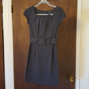 H&M belted grey dress size 2